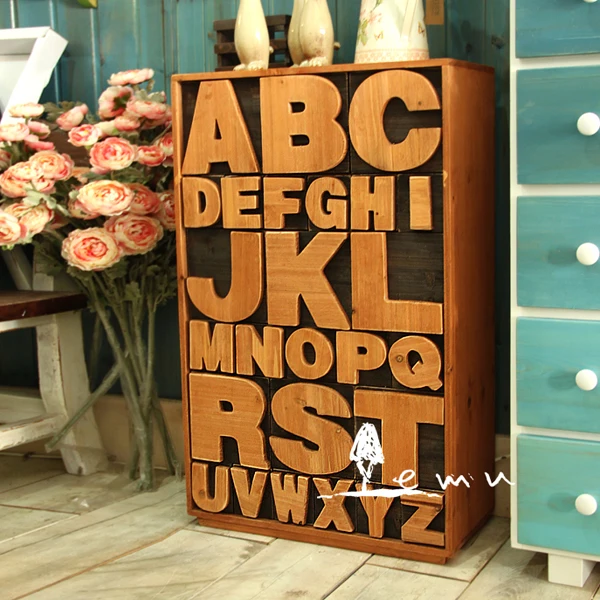 book wood multi bucket inception 26 letter alphabet cabinet drawers