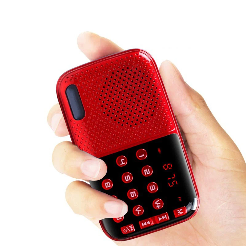 Museeq W-043CC мини Портативный радио Ручной цифровой FM USB TF MP3 плеер Динамик