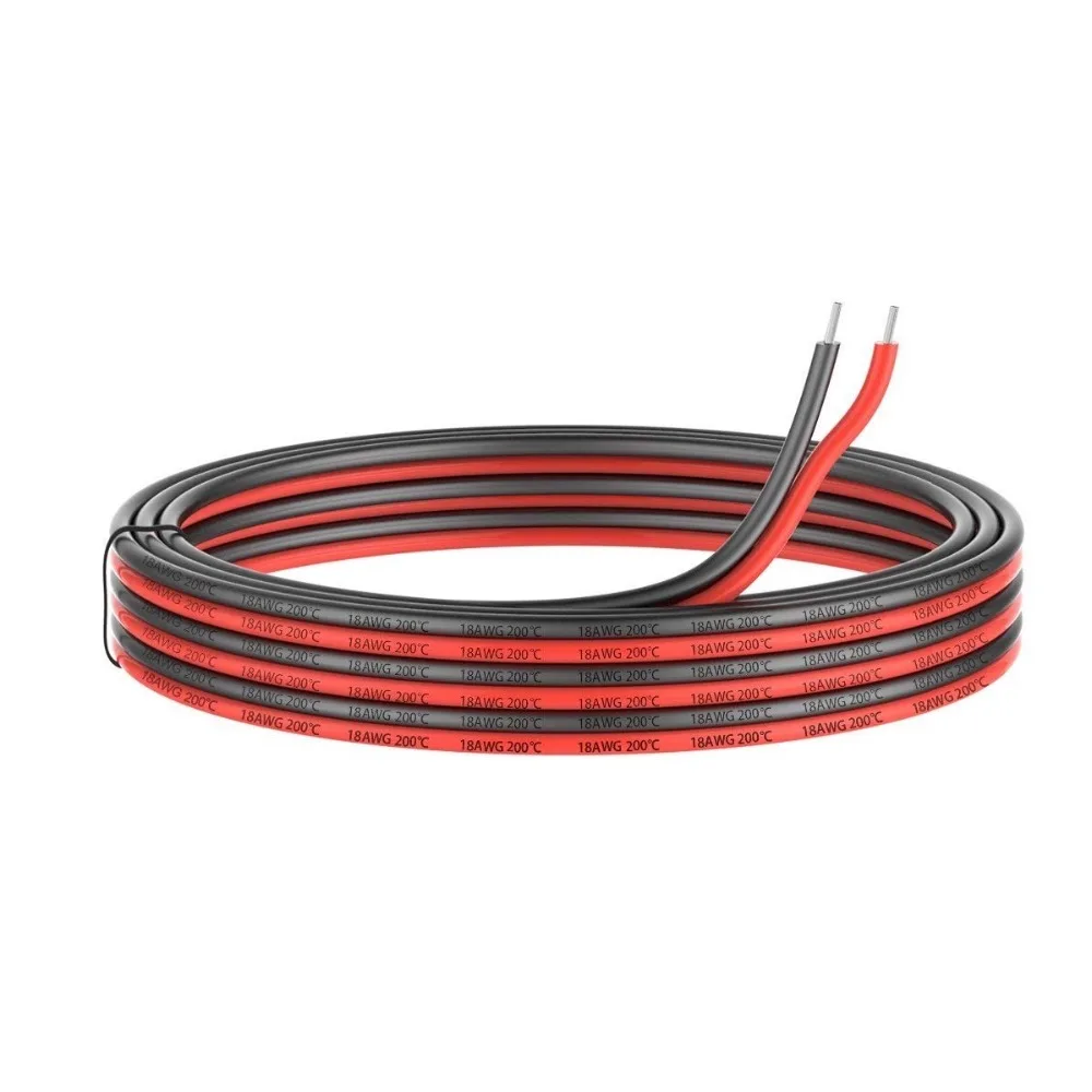 

1M 2M 3M 5M 10M 50M 22AGW 2pin Soldering Welding Wire black red connecting cable wire connector cord electric connecting cable