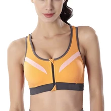 Женская молния спортивный пуш-ап бюстгальтер Мягкий противоударный тренажерный зал Спортивное нижнее белье Бесшовные Спортивный Топ'