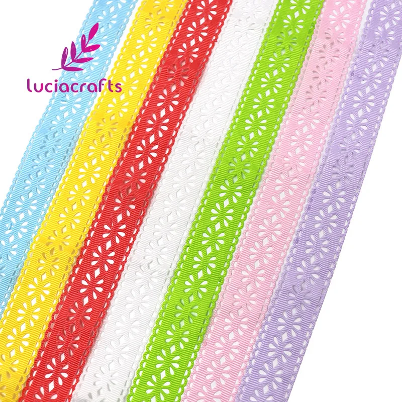 Lucia crafts 2y/7y с фокусным расстоянием 25 мм выдалбливают Стиль Grosgrain ленты DIY Швейные отделка Ленточные ручной работы материалы украшения P0502