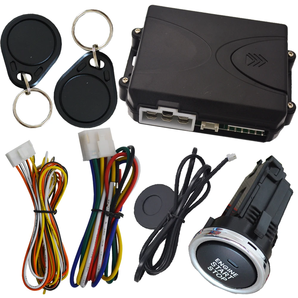 

automotive push button start compatiable with car alarm system rfid invisible anti theft feature work with alarm remote ignition
