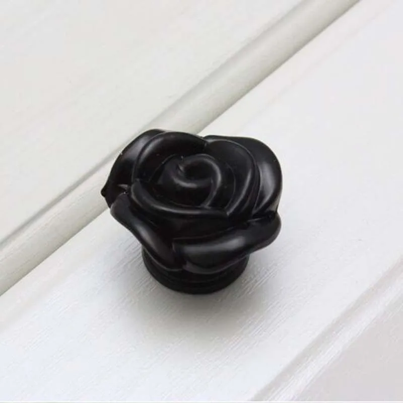 Black Rose Knobs Wardrobe Base with knob kitchen pulls Drawer