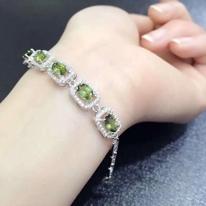 

2017 Sale Qi Xuan_Tourmaline Stone Luxury Bracelets_S925 Solid Silver Fashion Tourmaline Bracelets_Manufacturer Directly Sales