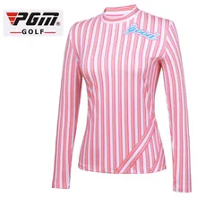 PGM Новая одежда для гольфа Осенняя женская спортивная рубашка с длинными рукавами в Вертикальную Полоску Для Гольфа дышащая быстросохнущая эластичная рубашка для гольфа