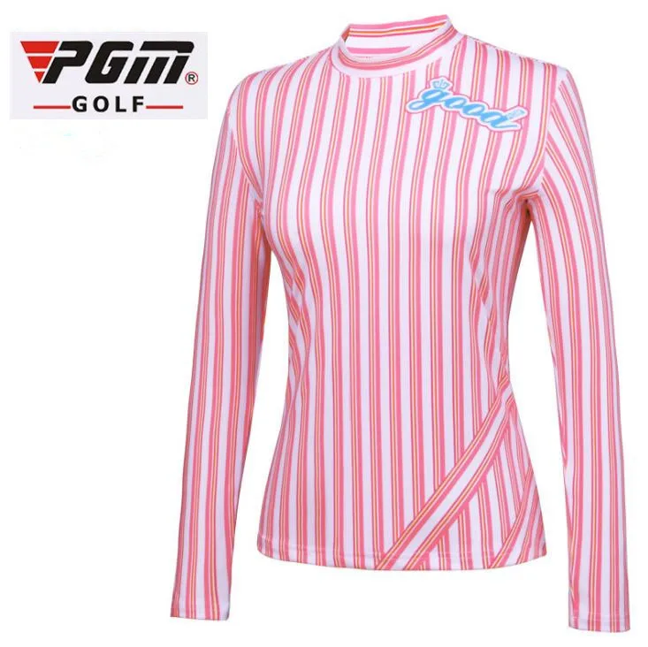 

PGM NEW golf wear Autumn women Golf Sports Long Sleeve vertical stripes Shirts Girls breathable quick Dry Elasticity Golf Shirts