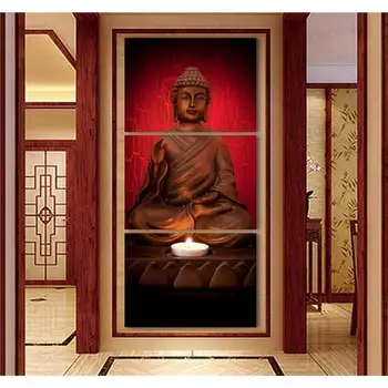 

3 Piece Canvas Art Modern Printed Buddha Painting Picture Decoracion Buddha Paintings Wall Canvas Pictures For Living Room
