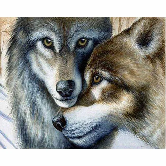 40X50CM(16&quotX 20&quot) Wolf Head Animal Full Drill Put Handmade Embroidery Diy Diamond Painting Cross Stitch Kit Mosaic Home Decor | Дом и
