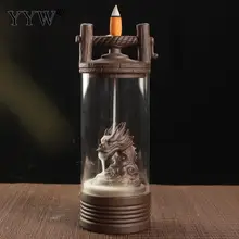 Цилиндрическая ароматическая горелка, керамический ладан, держатель для Рожков, украшение в виде дракона, ароматическая подставка для домашнего аромата, ручная работа, курильница