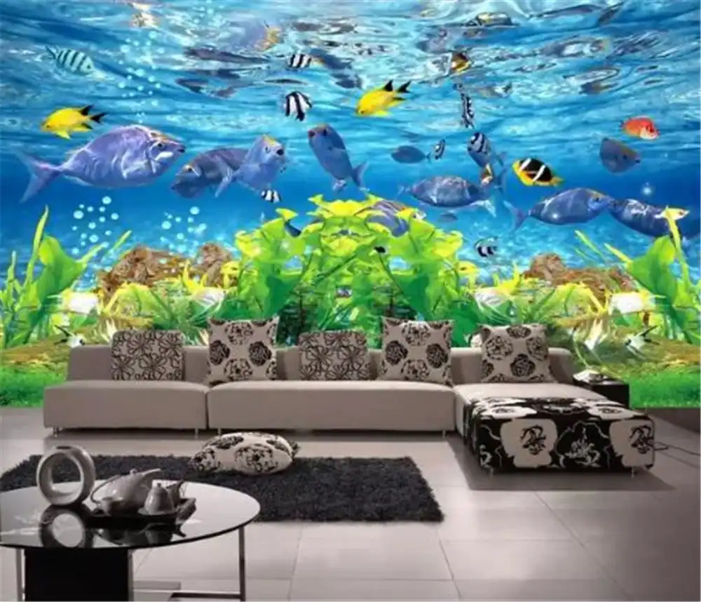 Beautiful Underwater World Fish Group Picture 3d Hd Wallpaper Exquisite High Grade Moisture Proof Wallpaper