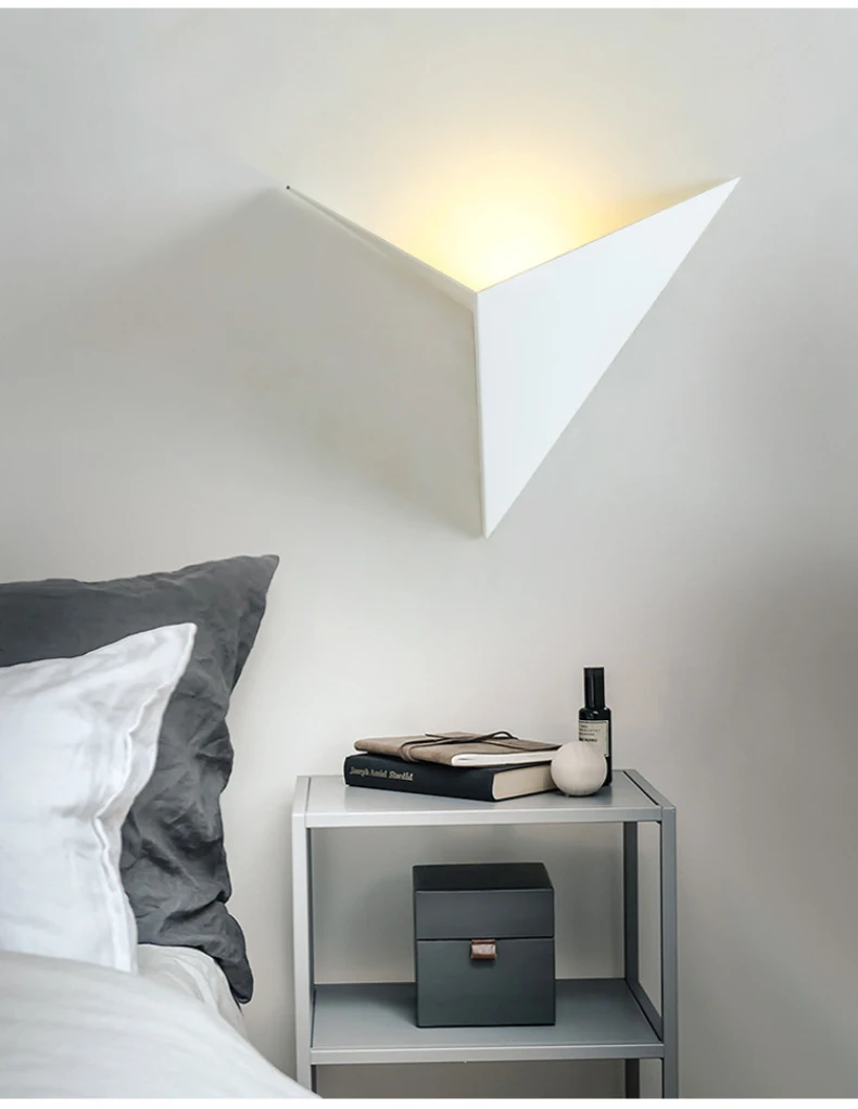 Скандинавский алюминиевый треугольный светодиодный настенный светильник с алмазной огранкой для гостиной wandlamp атмосферный светодиодный настенный светильник