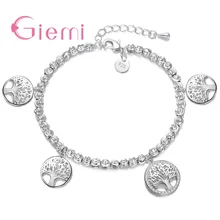 Подлинный 925 пробы Серебряный древо жизни модный полый кулон Длинная цепочка браслет и браслет для женщин Свадебные ювелирные изделия