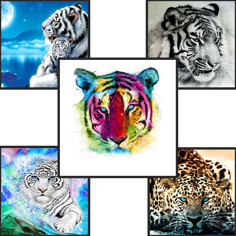 Алмазная картина животные Тигры Вышивка крестом Мозаика diy Алмазная вышивка узоры круглые стразы домашний декор