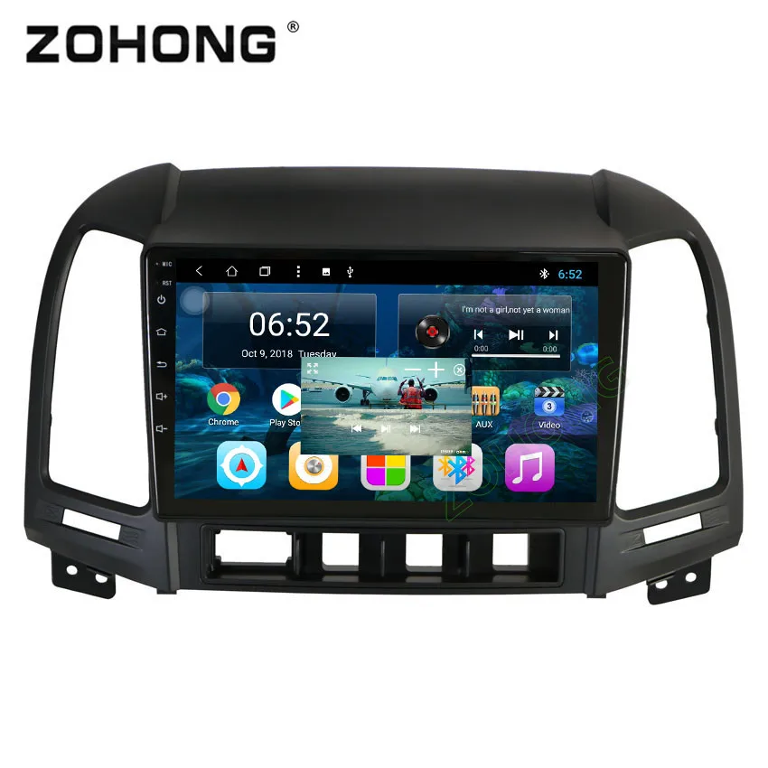 Top 9inch PIP Octa Core Android Car DVD Player for Hyundai Santa Fe 2006 2007 2008 2009 2010 2011 2012 Car GPS Navigation Radio WIFI 1