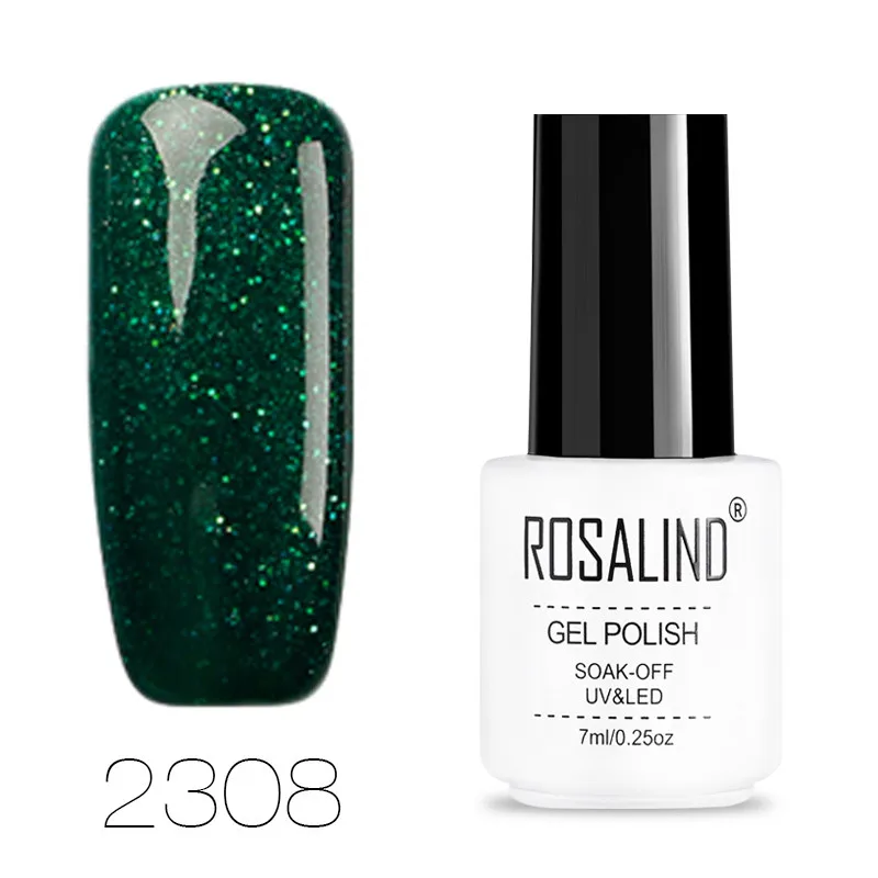 ROSALIND Алмазный Блестящий Гель-лак для ногтей, маникюр для ногтей, полуперманентный УФ-гель для ногтей - Цвет: 2308