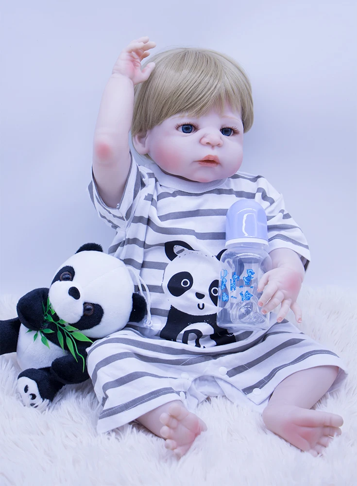 Кукла bebe reborn 55 см высокое качество силиконовая для маленьких мальчиков куклы с