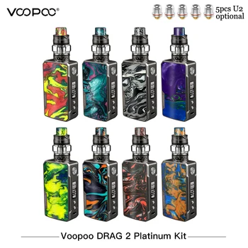 

VOOPOO Drag 2 Kit Dual Battery 177w Box Mod Kit Drag2 Vape Electronic Cigarettes with UFORCE T2 tank U2 N3 Mesh Coil VS drag