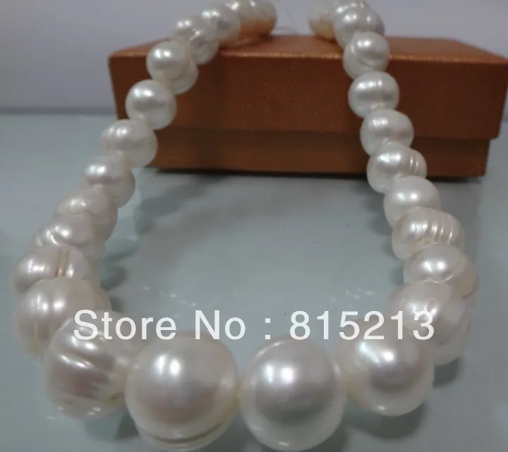 

N137 HUGE 18"13-15MM NATURL SOUTH SEA GENUINE WHITE BAROQUE PEARL NECKLACE N Discount NEW