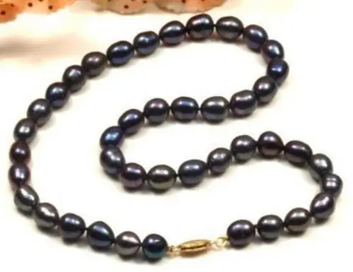 

Hot selling free shipping**** NATURAL 18" 9-10 MM SOUTH SEA BLACK PEARL NECKLACE 14KGP CLASP