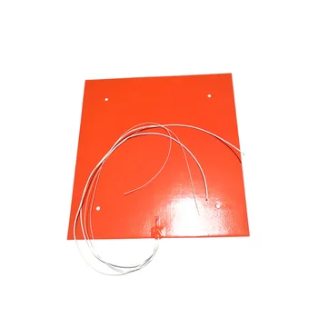 

500*500*1.5mm silicone heater for CR-10S5 3d printer 220v 1400w adhesive 1 side 100k thermistor 4*10mm holes on pad 1000mm lead