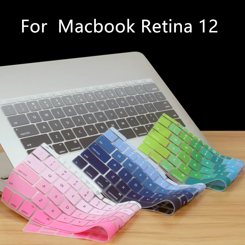 Силиконовый чехол для клавиатуры Zimoon с градиентом цвета защита ноутбука Apple Macbook