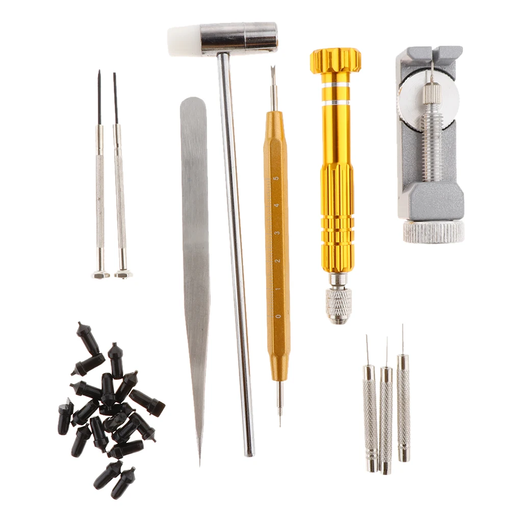 140 Pieces Watch Repair Tool Kit Battery Back Case Opener Spring Pin Remover