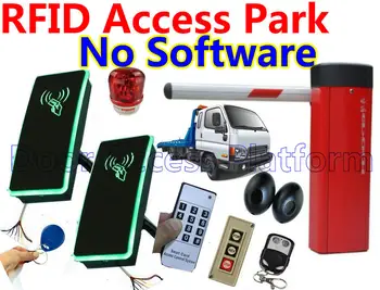 

No Software RFID Access Car Parking Barrier gate kit for Single gate Entry+Exit use card 0- 10 cm tag remote+infrared sensor kit
