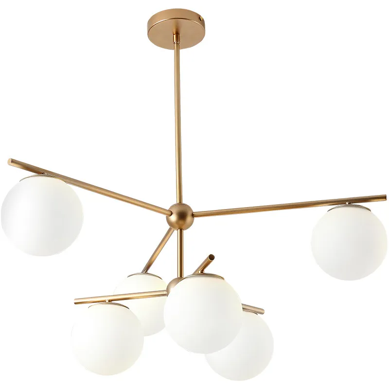 Скандинавские Простые Стеклянные шаровые подвесные светильники Гостиная пост