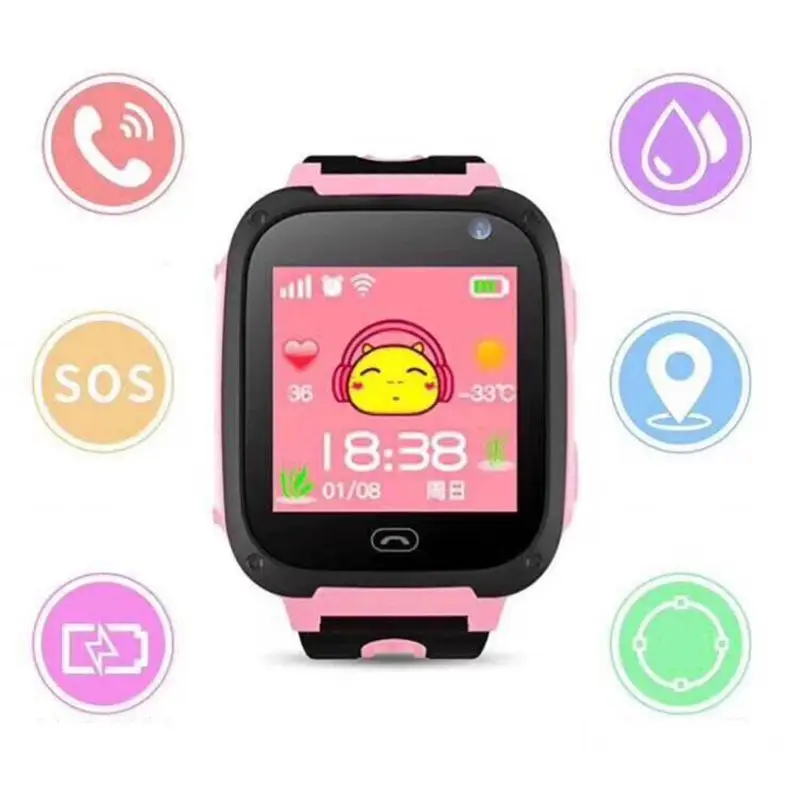 S4 Waterproof Touch Screen Smart Watch Wrist Anti-lost SOS Dial Call Smartwatch with GPS Locator Tracker Kids Children Gifts Hot