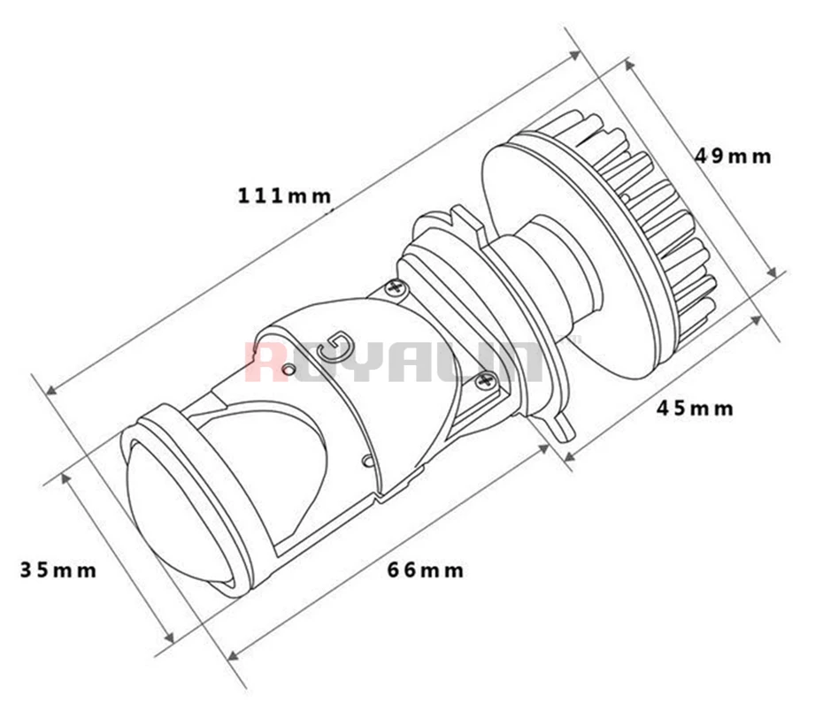 ROYALIN H4 9003 Bi светодиодный мини 1,5 Дюймовый проектор головной светильник s полностью металлический объектив Автомобильный мотоциклетный налобный фонарь модифицированный Hi/Lo светильник 60 Вт 5500K