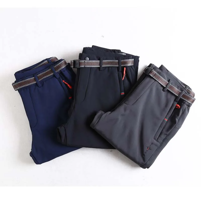 SCRIOSADH hombre suave de lana al aire libre pantalones mantener caliente a prueba de viento pantalones de cáscara suave de los hombres al aire libre senderismo Trekking pantalones de pesca