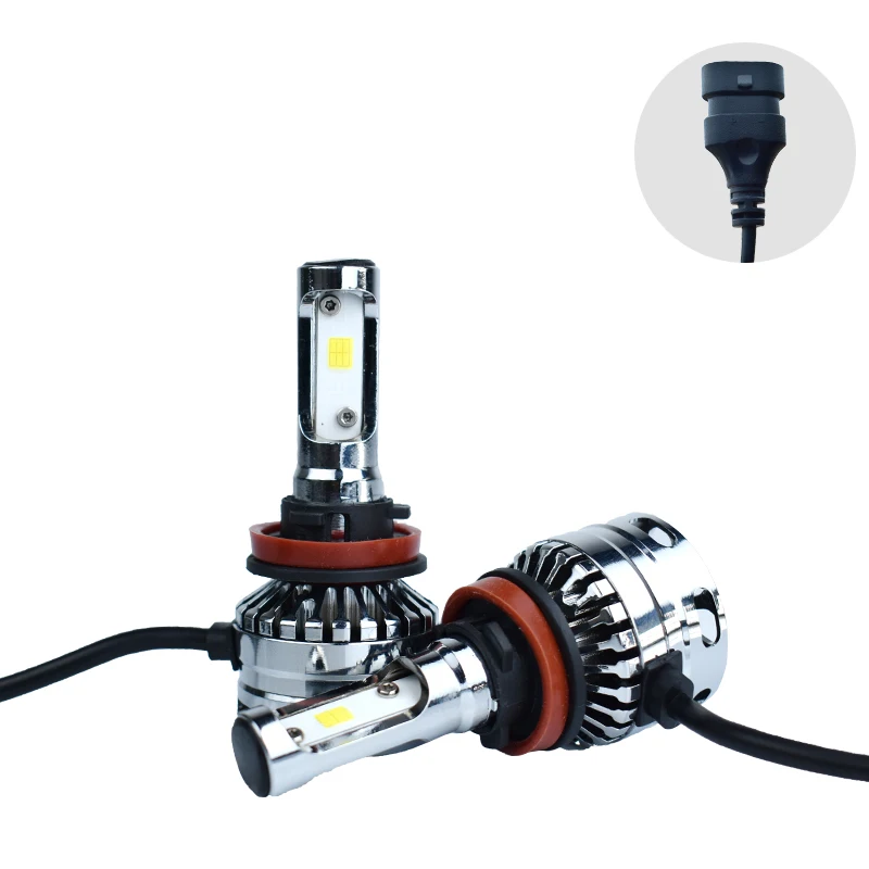 

2pcs Car Headlight Bulbs LED 6000K H7 H4 12V LED high temperature resistant chip lens Lights Renault automotivo d1s led bulb