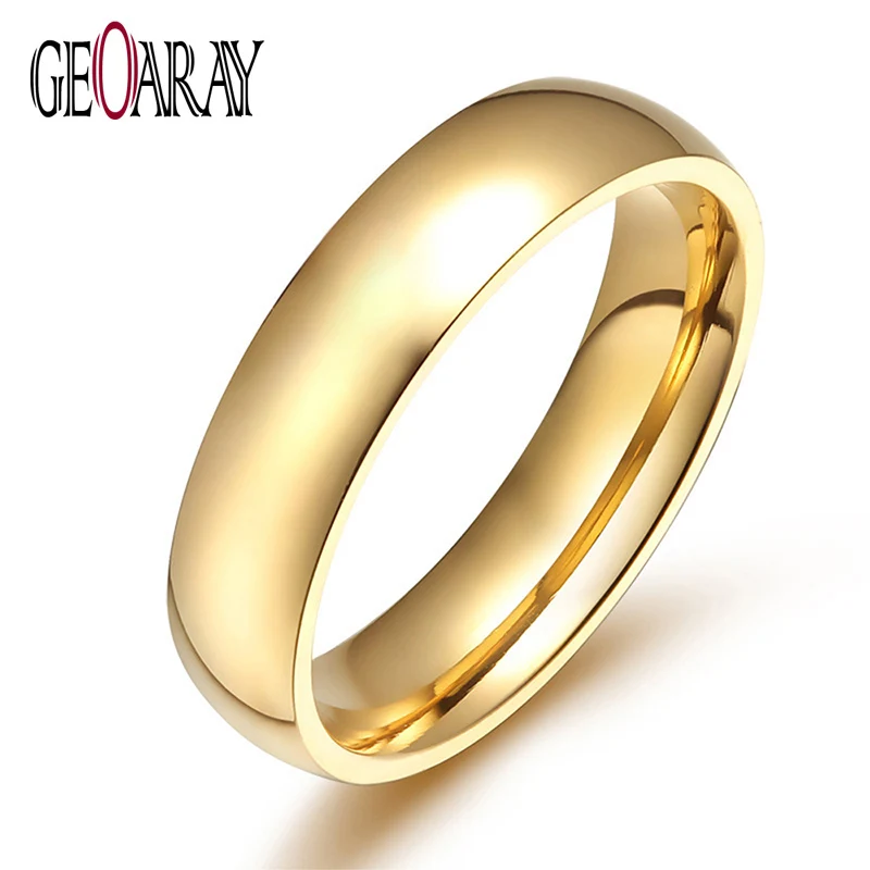 Comfort Fit Plain Wedding Band Ring Gold color Wedding Rings For Men