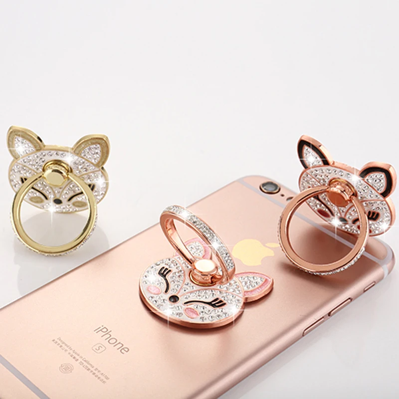Fox header Ring Holders Luxury Jewellery Bling Diamond Stand Finger