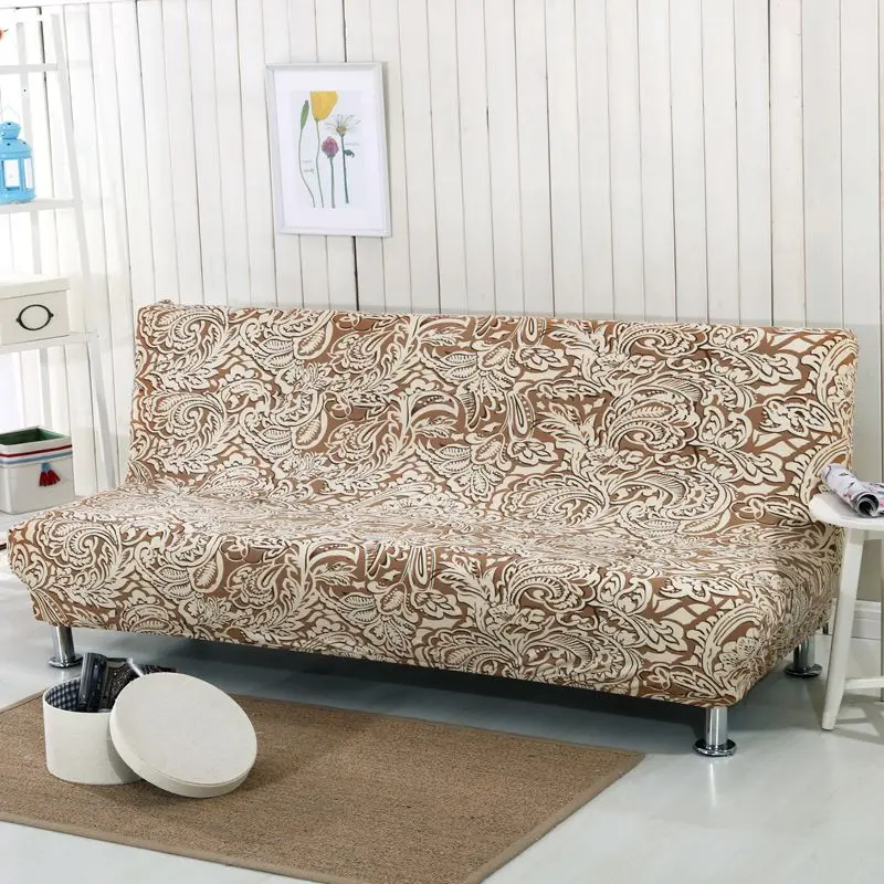 

Length 160 to195cm/pc Fold Sofa Bed Slipcovers Floral Printed 100%Polyester Sofa Cover Flexible Elasticity Three-seat Sofa Cover