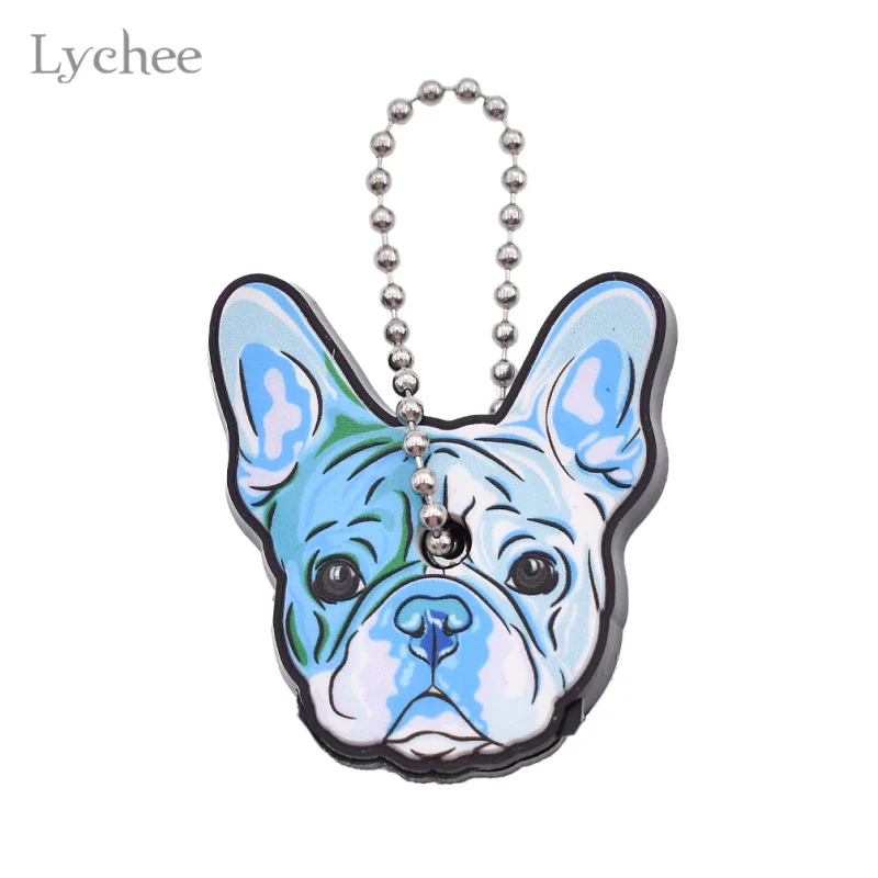 

Lychee Cute Pet Dog Bulldog Key Cover Key Cap Key Ring Animal Dog Key Holder Key Chain for Men Women