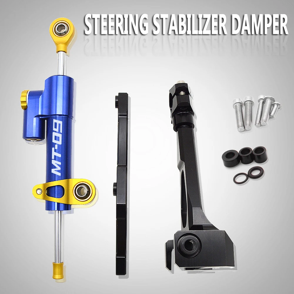 

For Yamaha MT 09 MT09 MT-09 FZ09 FZ-09 2013- 2016 2017 CNC Motorcycle Damper Steering Stabilize Safety Control Bracket Mount kit
