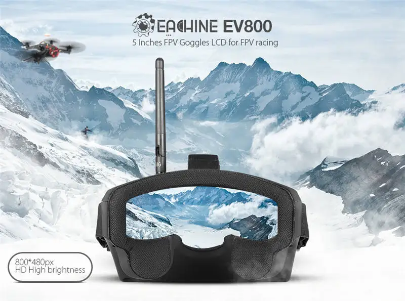 Eachine EV800 5 дюймов 800x480 5,8G 40CH гоночная лента с автопоиском FPV Goggle со встроенным аккумулятором для FPV Racer Quadcopter Drone