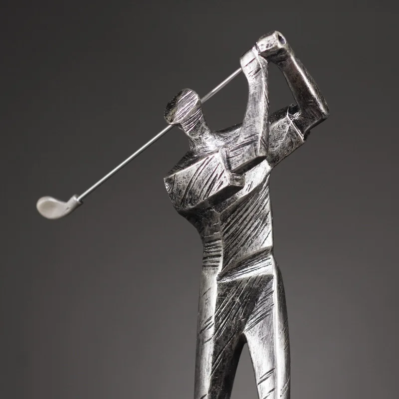 European Abstract Golf Sport Art Sculpture Athlete Figurine Figure Statue Resin Art&Craft Home Decoration Accessories R1396