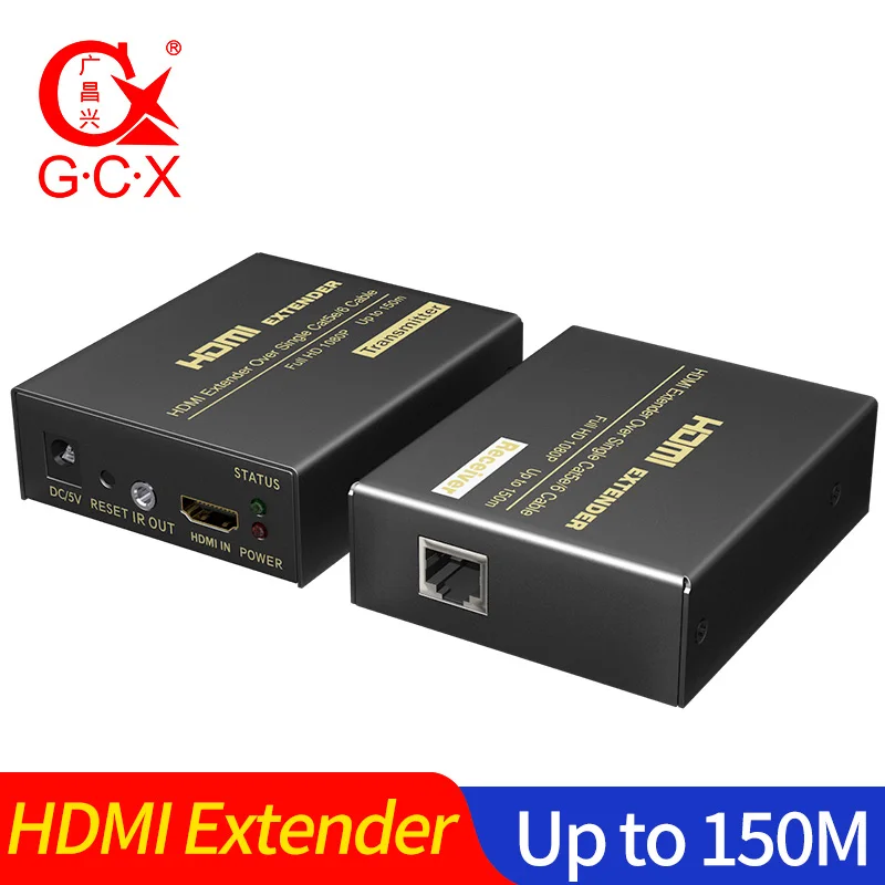 HDMI удлинитель по Cat5e Cat 6 IP TCP сигнал HDMI в Ethernet Lan конвертер 1080p HDMI передатчик приемник TX RX 60 м 120 м 150 м - Цвет: HDMI Extender 150M