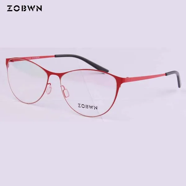 ZOBWN Лидер продаж модные очки кошачий глаз для женщин леди ультра светильник oculos de grau feminino для рецептурных линз Близорукость - Цвет оправы: ZB-M001 -C3 RED