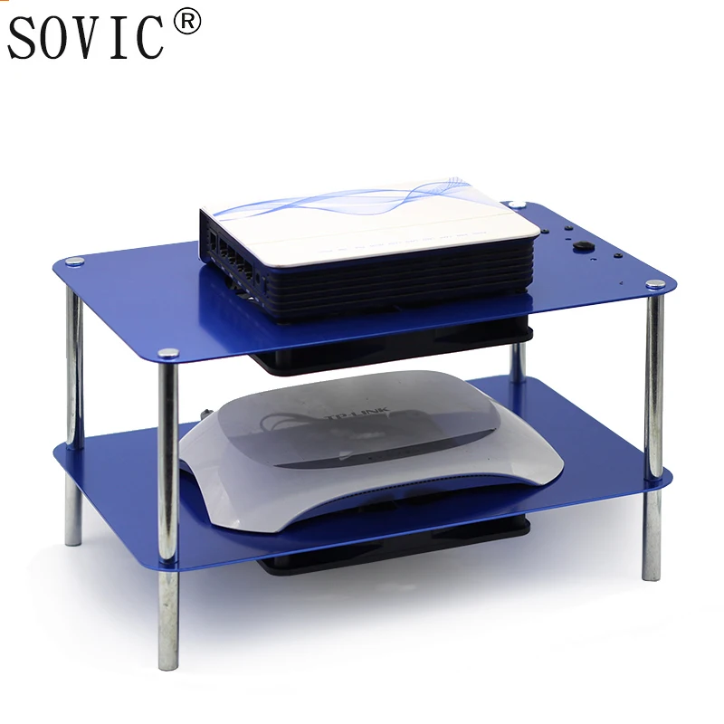 

Wireless Wifi Router Cooling heatsink Cooler brackets Fan Heat Radiator component double rack organizer metal shelf support