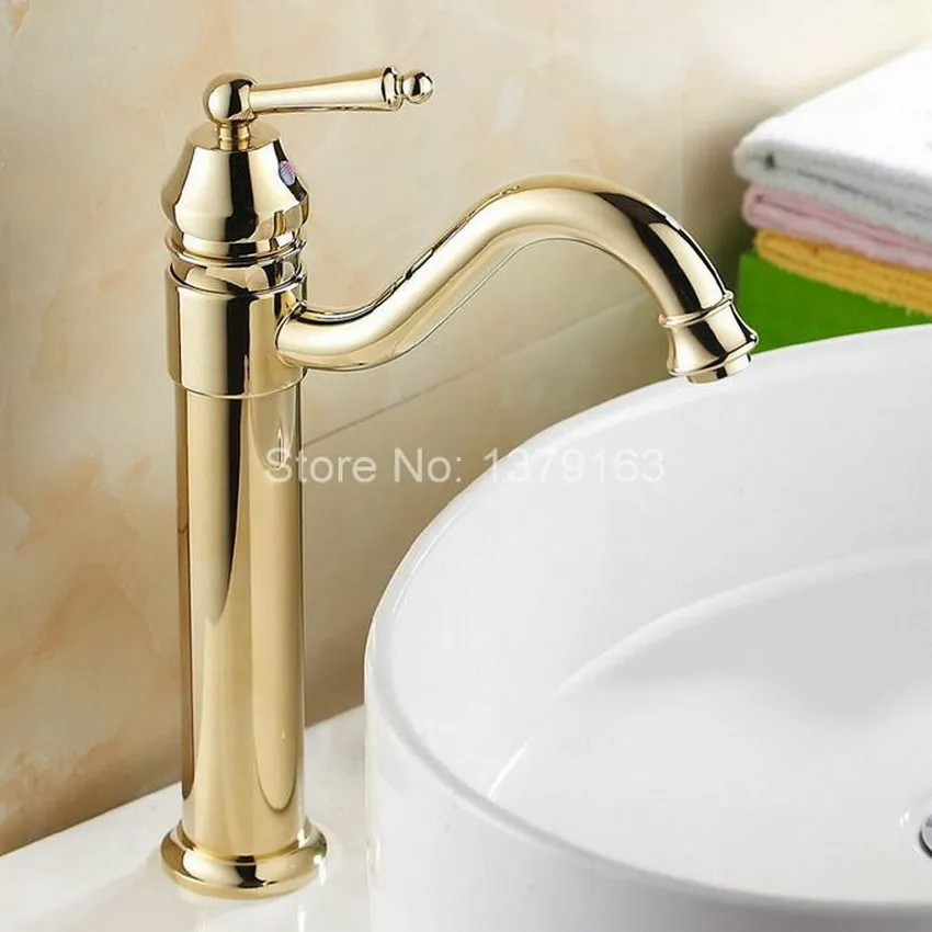 Single hanlde Modern Gold Plated Brass Kitchen Sink Faucet Single Lever Mixer Tap Swivel Spout agf055