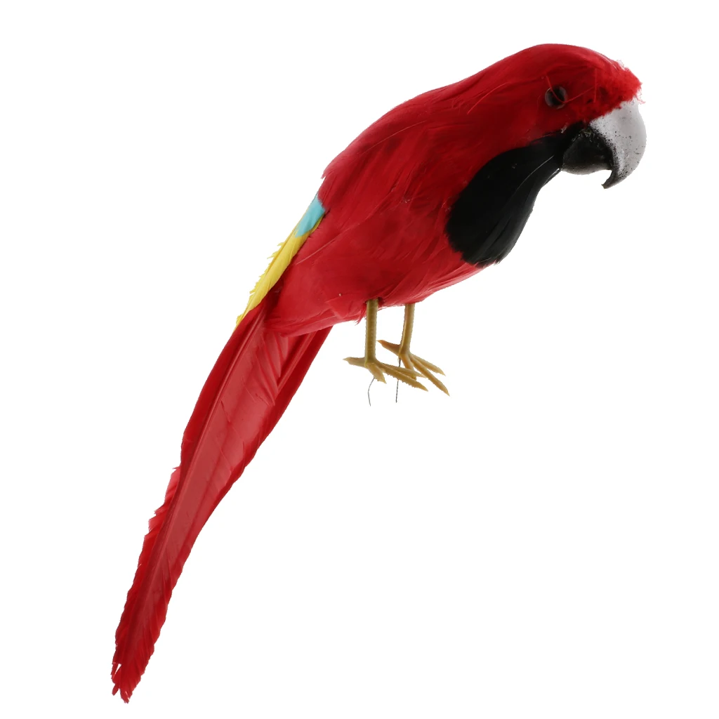 Simulation Parrot Model Artificial Feather Bird Animal Figurine Home Garden Sculptures Yard Law Ornament Decor Fancy Dress Party
