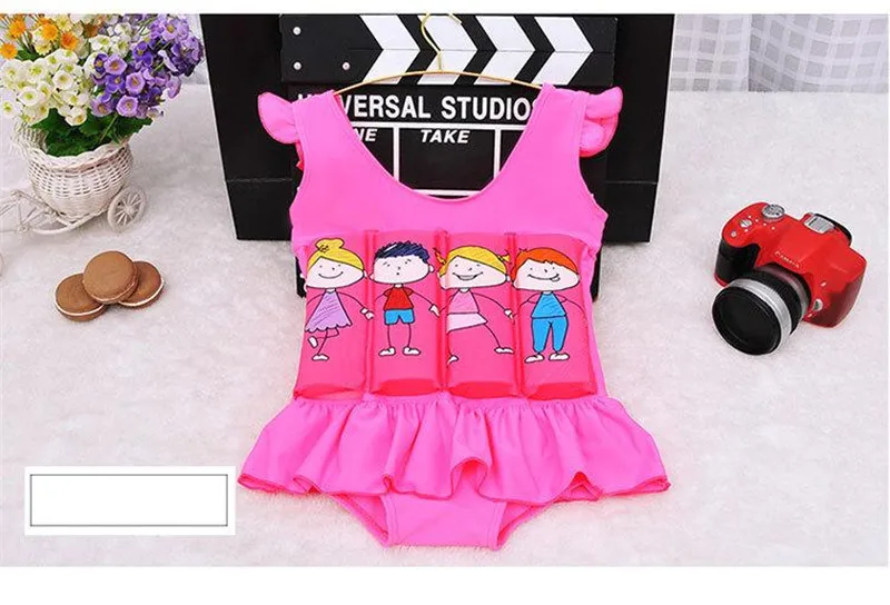 2017 Brand New Quick-drying Kids Buoyant Swimsuit Baby Boy& Baby Girls Siamese Floating Body Swimsuit Removable Float Swimwear08