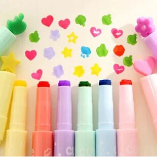 1 Piece Korea Creative heart lips Shape Fluorescent Pen Marker Stamper Highlighter Fun Kawaii School Office Supply Kids Gifts | Канцтовары