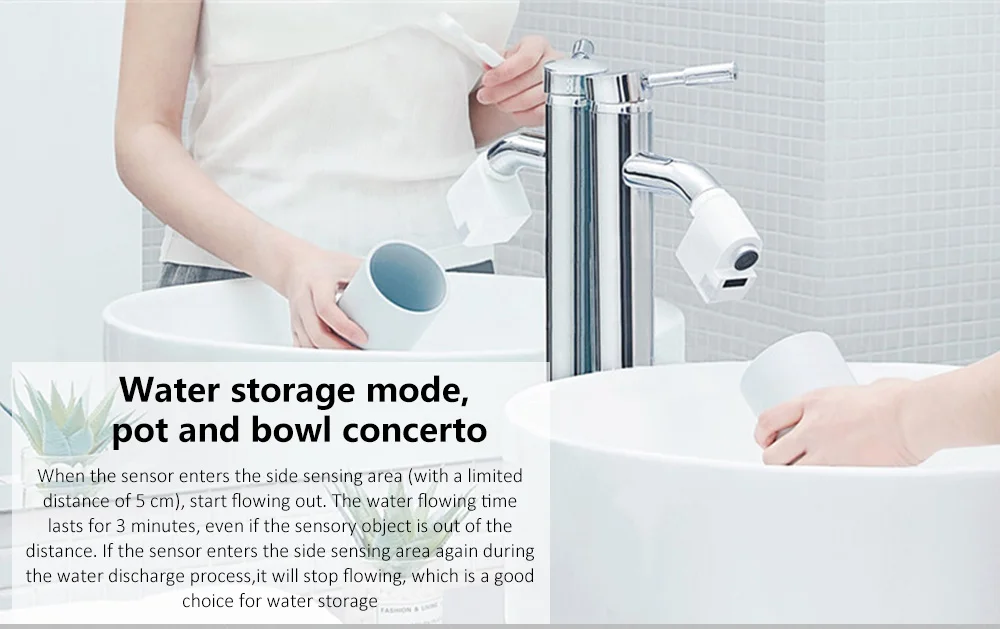 Xiaomi автоматическое сенсорное инфракрасное Индукционное устройство для экономии воды раковина кран кухня ванная комната Qverflow датчик устройства
