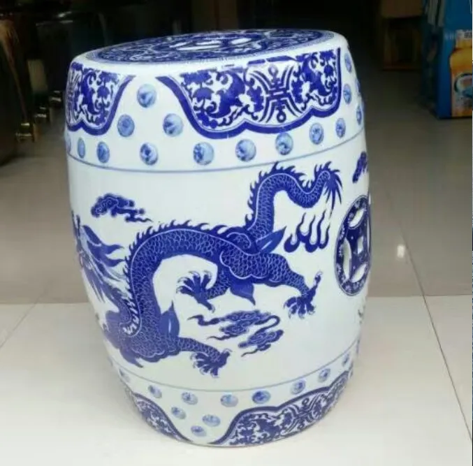 Blue and white porcelain of jingdezhen ceramics stool furnishing articles sitting