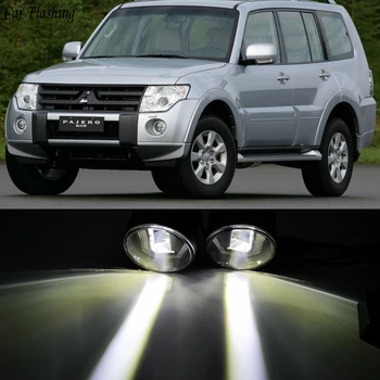 

3-IN-1 Functions LED DRL Daytime Running Light Car Projector Fog Lamp with yellow signal For Mitsubishi Pajero V87 V97 2007-2014