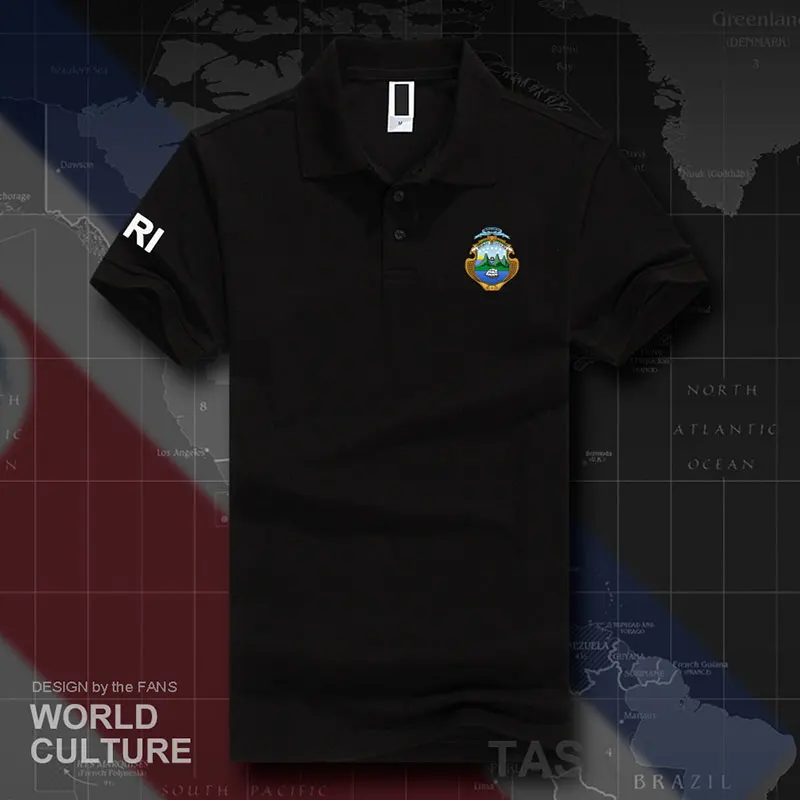 Коста Рика CRI костариканский Tico рубашки поло для мужчин короткий рукав белый бренды печатных для страны хлопок nation team Мода 20 - Цвет: polo-black